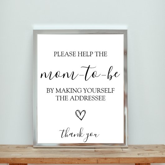 Adres van het Envelope Baby shower Sign Poster
