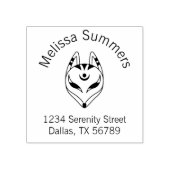 Adres van het Japanse Kitsune Fox-masker Rubberstempel (Afrduk)