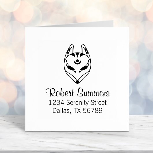 Adres van het Japanse Kitsune Fox-masker Zelfinktende Stempel