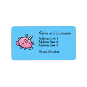 Adres van het vliegende varken etiket (Voorkant)