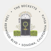 Adres van marinedoregering ronde sticker (Voorkant)