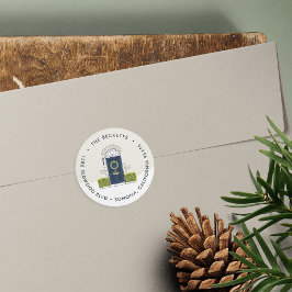 Adres van marinedoregering ronde sticker