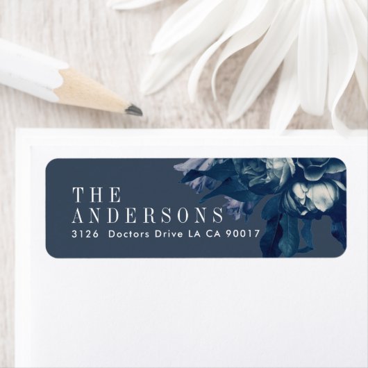 Adres van Navy Bouquet Wedding-retourzending Etiket (Insitu)