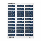 Adres van Navy Bouquet Wedding-retourzending Etiket (Full Sheet)