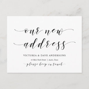 Adres van ons nieuwe huis, aankondiging briefkaart