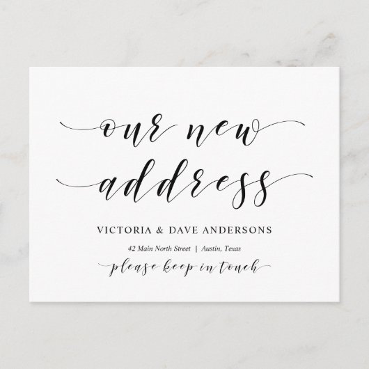 Adres van ons nieuwe huis, aankondiging briefkaart (Voorkant)