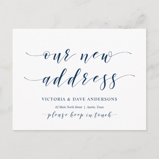 Adres van ons nieuwe huis, aankondiging briefkaart (Voorkant)