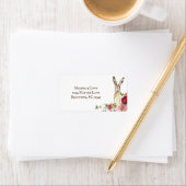 adres van Peony Flowers en Bunny Rabbit Etiket (Insitu)