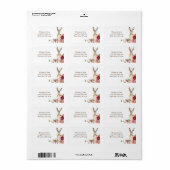 adres van Peony Flowers en Bunny Rabbit Etiket (Full Sheet)