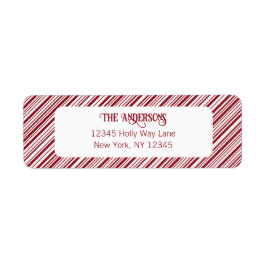 Adres van rode en witte streep etiket