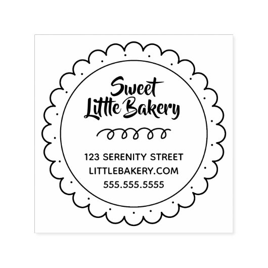Adres van Sweet Cookie Bakery Business Zelfinktende Stempel (Design)