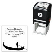 Adres van Venice Gondola Silhouette Zelfinktende Stempel (In situ)