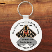 Adres van verloren Tiger Moth Family Sleutelhanger (Voorkant)