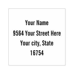 Adres van vier regels ... rubberstempel