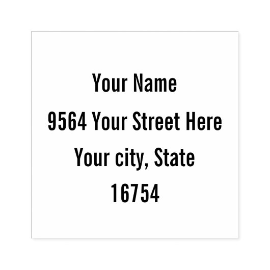 Adres van vier regels ... rubberstempel (Afrduk)