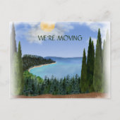 Adres van wijziging Waterverf van het bergmeer Aankondigingskaart (Voorkant)