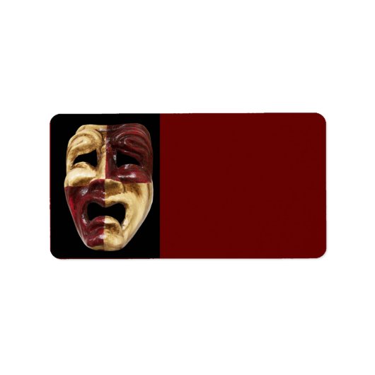 Adres Venetiaanse maskers: label (Voorkant)