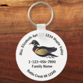 Adres verloren hout Duck Sleutelhanger (Voorkant)