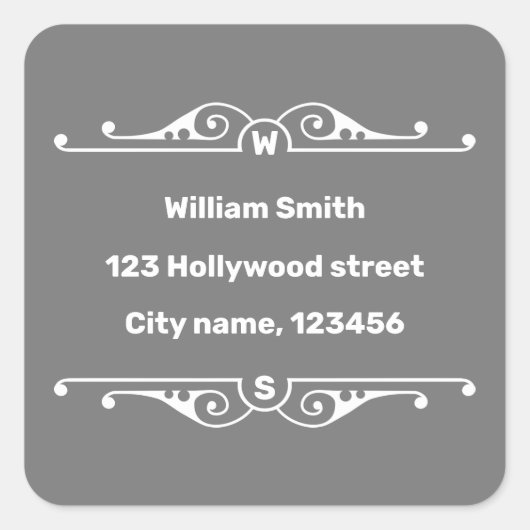 Adres Vierkante Sticker (Voorkant)