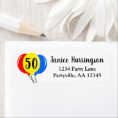 Adres vijfde verjaardag van de luchtballonnen etiket (Insitu)