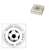 Adres voetbal Ronde Rubberstempel (Gestempeld)