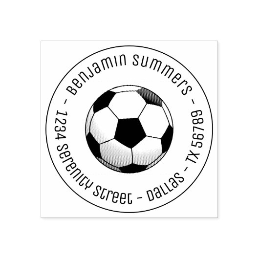 Adres voetbal Ronde Rubberstempel (Afrduk)
