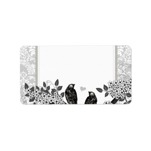 Adres  vogelbloeiende vertakking etiket (Voorkant)