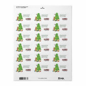 Adres voor Airedale Terrier en kerstboom Etiket (Full Sheet)