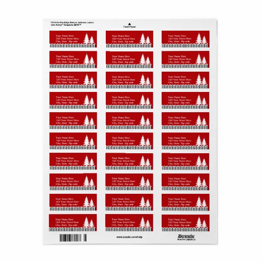 Adres voor bomen en strepen of label voor cadeautj (Full Sheet)