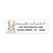 Adres voor bunny Easter-lentkalligrafie Etiket (Voorkant)
