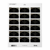 Adres voor Chic Black en Gold Return Etiket (Full Sheet)