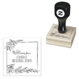 Adres voor Floral Family Return Rubberstempel