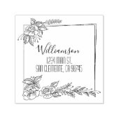 Adres voor Floral Family Return Zelfinktende Stempel (Design)
