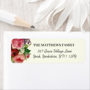 adres voor Floral Waterverf Return Etiket