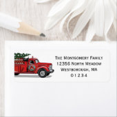  adres voor kerstboomkoorts met vuursteentje etiket (Insitu)