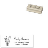 Adres voor kunstbootbenodigdheden voor penseelpotl rubberstempel (Gestempeld)