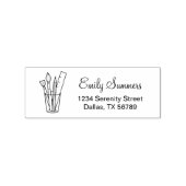 Adres voor kunstbootbenodigdheden voor penseelpotl rubberstempel (Afrduk)