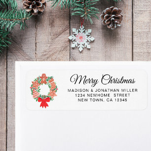 Adres voor retourzending met kerst etiket