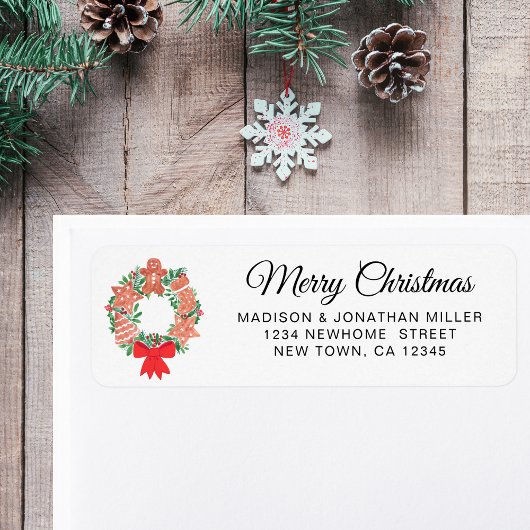 Adres voor retourzending met kerst etiket