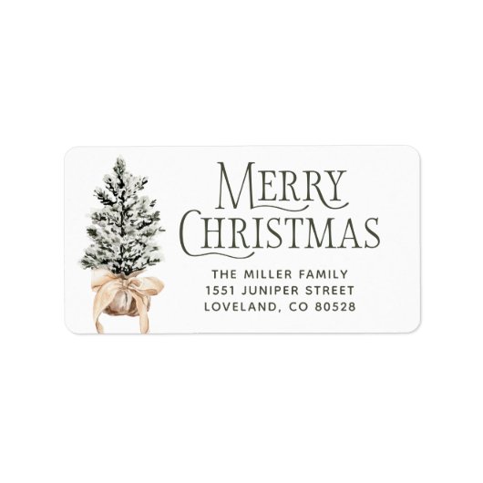 Adres voor retourzending met kerst etiket (Voorkant)