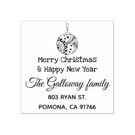 Adres voor retourzending met kerst rubberstempel