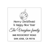 Adres voor retourzending met kerst rubberstempel (Afrduk)