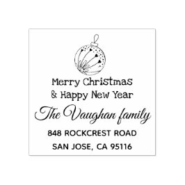 Adres voor retourzending met kerst rubberstempel