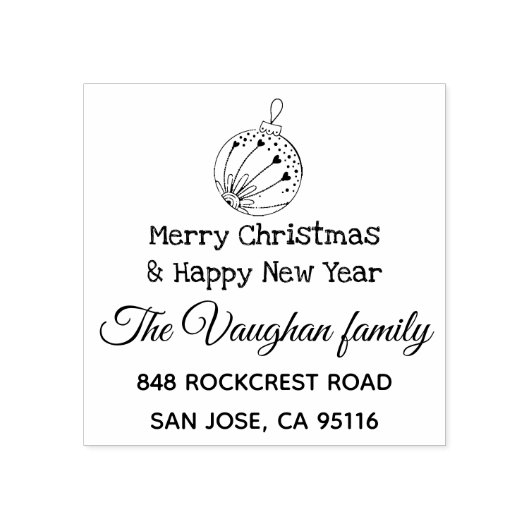 Adres voor retourzending met kerst rubberstempel (Afrduk)