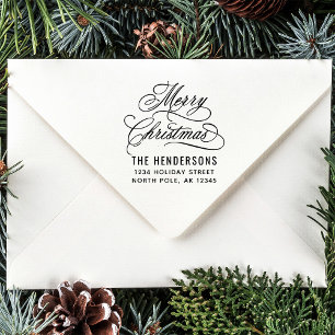 Adres voor retourzending met kerst rubberstempel