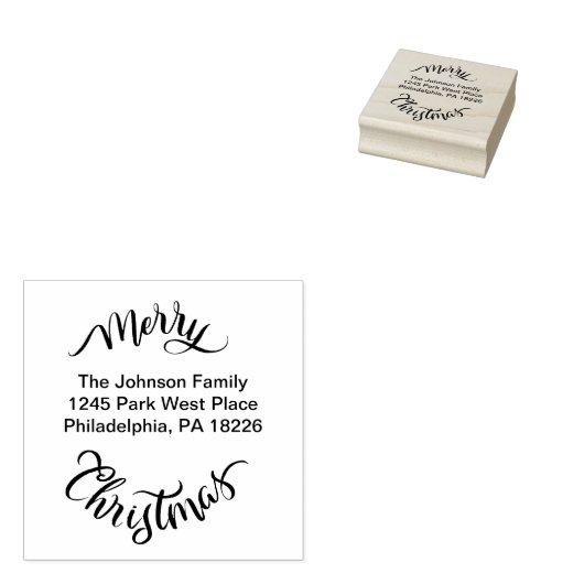 Adres voor retourzending met kerst rubberstempel (Gestempeld)