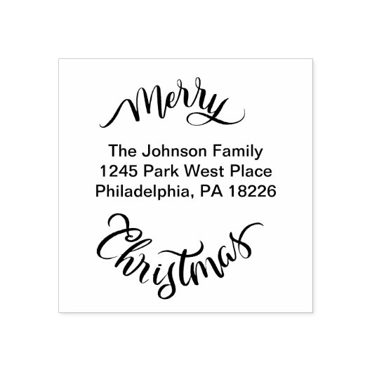 Adres voor retourzending met kerst rubberstempel (Afrduk)