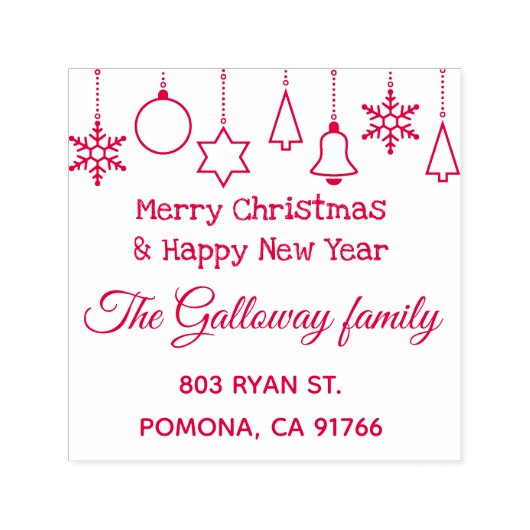 Adres voor retourzending met kerst  zelfinktende stempel (Design)