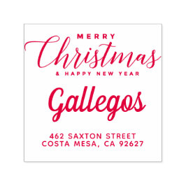 Adres voor retourzending met kerst  zelfinktende stempel