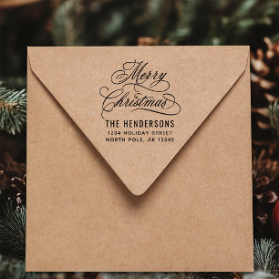 Adres voor retourzending met kerst zelfinktende stempel